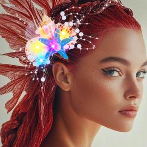 JONKY Light up Mermaid Hair Clip Led Headpiece Costume Hair Accessories for Women