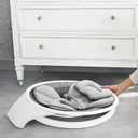 Munchkin Electric Baby Swing, Portable and Lightweight, Bluetooth Enabled Infant Rocker with Natural Sway in 5 Ranges of Motion, Newborn Nursery Essentials, White/Grey
