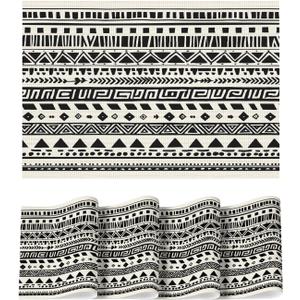 Artoid Mode Beige Geometric Stripes Placemats Set of 4, Washable Heat Resistant Non-Slip Woven Plastic Boho PVC Place Mats for Farmhouse Party Kitchen Dining Decor