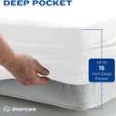 DREAMCARE King Size Sheets Set - Cooling Bed Sheets - 4pcs Set - up to 15" Deep Pocket King Sheet Set Soft & Long Lasting Cooling - 100% Fine Brushed Polyester with Side Pocket - White