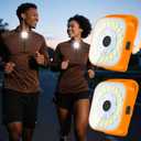 2 Pack Running Lights for Runners, 4 Modes LED Rechargeable Clip On Flashlights, Walking Light Safety Dog Lights for Night Walking, Running Accessories for Fishing Biking Camping Hiking Gear (Orange)