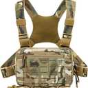 Tactical Chest Pack EDC Chest Bag 2L Utility Molle Chest Rig Pouch with CCW Compartment Adjustable Strap Outdoor (Multicam)