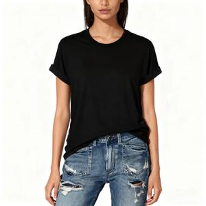 Women's Short Sleeve T-Shirt Solid Color Round Neck Casual Tee Top Womenswear , XXL