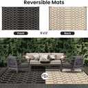 Smiry Outdoor Rug 9x12 ft, Waterproof Reversible Plastic Straw Rugs, Boho Outdoor Area Rug, Outside Floor Mat for Patio, Backyard, Deck, Picnic, Beach, Camping, Beige