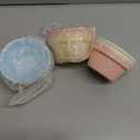 Honeydak 4 Pcs Ice Cream Ceramic Bowls 9 oz Waffle Ice Cream Cups Reusable Sundae Dessert Snack Containers for Summer Kid Adult Birthday Home Yogurt Soup Bar Christmas Party Supplies