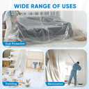 TICONN 12 x 9 Ft Plastic Drop Cloth for Painting, Waterproof Painters Plastic Sheeting, Painting Tarp for Furniture Cover, Floor Protection (6PK, 0.5Mil)
