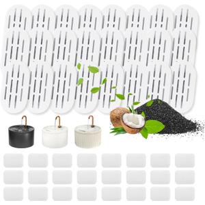 MISFANS Ceramic Cat Water Fountain Filters, 24 Pack Replacement Filters & 24 Pack Replacement Pre-Filter Sponges Set for MISFANS and Other Ceramic Pet Fountain Water Dispenser