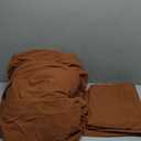 Terracotta Burnt Orange Duvet Cover Set Queen Size Linen Textured Organic Natural 100% Washed Cotton Duvet Cover Caramel 3 Pieces Bedding Set with Zipper Closure Soft (No Comforter), 90 x 90