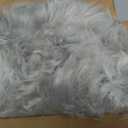 Linmopm Faux Fur Rug Sheepskin Shag Fluffy Fuzzy Grey 2x6 ft Runner Rugs for Bedroom Bedside Bed Floor Living Room Plush High-Density Cushion Carpet Super Sofa Cover