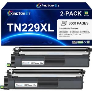 TN229XL Black Toner Cartridge High Yield Compatible Replacement for Brother TN229XL TN229XLBK TN229 Toner for Brother HL-L3280CDW MFC-L3780CDW MFC-L3720DW HL-L3300CDW HL-L3220CDW Printer (2 Pack)