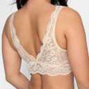 Smart & Sexy womens Signature Lace Deep V Neck Wireless Bralette, Bralettes for Women With Support, Bralettes and Bralette Pack (Beige, XXL)