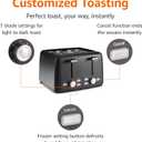 Amazon Basics 4 Slice Toaster, 7 Browning Settings, Extra Wide Slots for Bagels and Specialty Breads, Removable Crumb Tray, Cancel/Defrost/Bagel Buttons, 1500W, Black & Silver