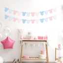 Weysat 2 Pcs Baby Clothes Banner Baby Boys Girls Shower Decorations Pink Blue Bodysuit Clothesline Banner Gender Reveal Birthday Neutral Party Outfit Paper Decor Supplies
