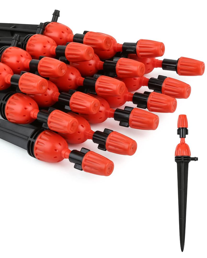 25pcs Drip Irrigation Emitters for 1/4" Irrigation Hose Accessories, Adjustable 360 Degree Water Flow Stake Drippers, Garden Irrigation Drippers for Watering System 25pcs Drip Irrigation Emitters for 1/4" Irrigation Hose Accessories, Adjustable 360 Degree Water Flow Stake Drippers, Garden Irrigation Drippers for Watering System