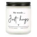Shqiueos Sympathy Gifts for Loss of Loved One-No Words Just Hugs Lavender Scented Candle, Bereavement Gift Idea, Memorial, Grief, Thinking of You, Get Well, Comfort Condolence Gift (White)
