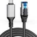 USB C to Ethernet Cable 10 FT, Gigabit Network, Round Type C to RJ45 LAN Cord, Directly Connected, Thunderbolt 3/4 Compatible, for MacBook Pro/Air, iPhone 15, iPad Pro, Galaxy, Smartphone, Laptop, PC
