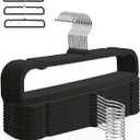 HGYZE Velvet Pants Hangers with Non Slip Bar, 20 Pack Felt Trouser Hanger, Perchas Terciopelo, Percha para Pantalones with 360 Swivel Hook for Spaghetti Strap Dresses, Shorts, Jeans, Slack, Black