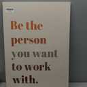 XWELLDAN Be The Person You Want to Work With Inspirational Quote Wall Art Canvas Prints,Team Work Motivational Quotes Wall Art Decor for Home Office Workplace, 16 x 24 InchBrown, Framed