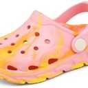 Cubufly Toddler Kids Clogs Garden Shoes for Boys Girls Marbled Tie Dye Water Shoes Slip on Sandals, Size 5