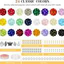 6mm Glass Beads Bracelet Making Kit 1400pcs, 24 Colors Crystal Beads for Jewelry Making Round Beads DIY Crafts with Spacer Beads Charms Accessories
