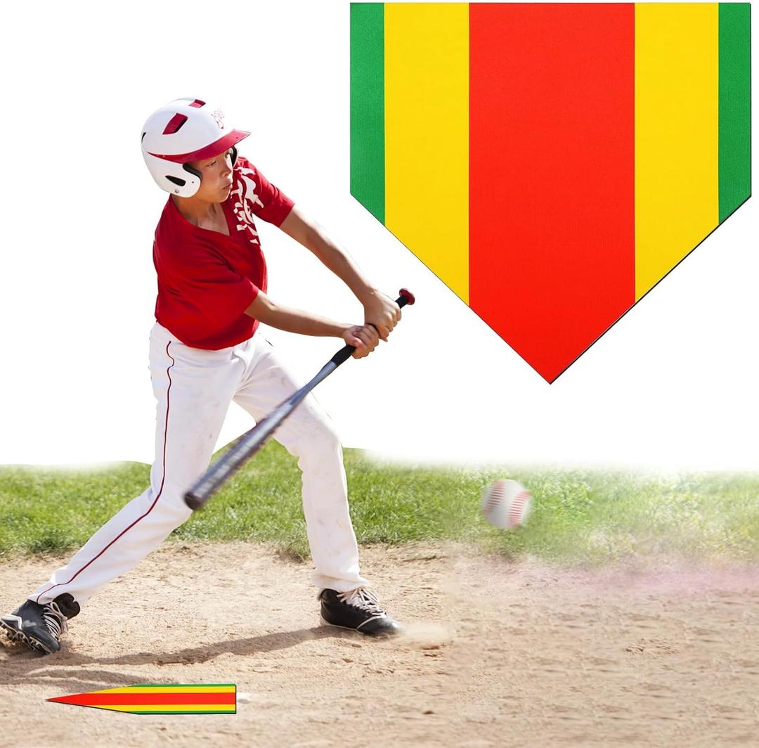 1pcs Training Home Plate, Home Plate Softball Baseball Batting mat Colored Blended Non-Slip Mat for Pitching & Hitting Practice, Can be Used Indoors & Outdoors