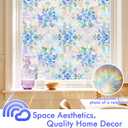 SOMWISE Rainbow Stained Glass Window Privacy Film,Heat Blocking Save Energy | Static Cling & Removable, UV & Sun Blocking Anti-Glare, Renter Friendly for Front Door & Bathroom, Easy to install,23.5x78.5