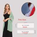 Shawls and Wraps for Evening Dresses Sheer Chiffon Women Elegant Soft Silky Wraps Wedding Bridal Scarf (Green)