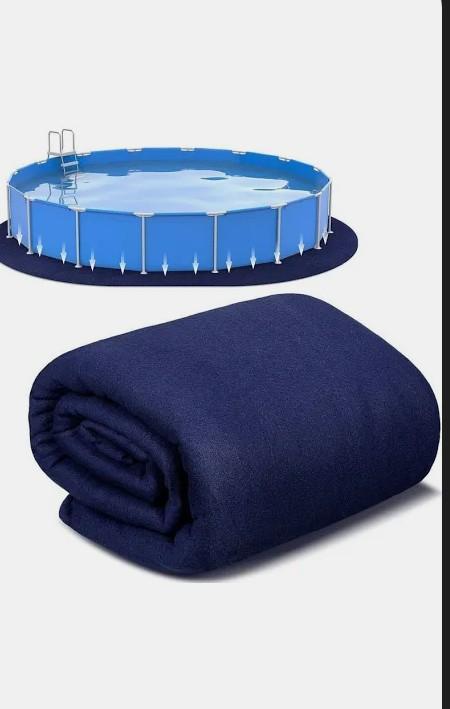 Tinideya Oval Pool Liner Pad Strong Durable Puncture Resistant Floor Mat Polyester Geotextile Above Ground Pool Accessories Delicate Floor Pad for Swimming Pools Bath, Navy(12 x 24 ft)