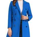 Allegra K Women's Winter Coat Elegant Notched Lapel Double Breasted Trench Coat, XS