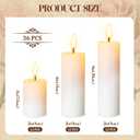 36 Pack White Pillar Candles Bulk Set, 2x3 2x6 2x8 Inch - 12 Each Size, Dripless Smokeless Clean Burning for Wedding Centerpieces, Home Decor, Church, Romantic Ambiance