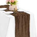 Brown 10FT Cheesecloth Table Runner Boho Gauze Fabric Table Runner Rustic Sheer Runner for Wedding Bridal Baby Shower Birthday Party Boho Table Decor1 Pack Brown