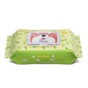 2 Pack LISPOO Pet Wipes -Cleaning and Grooming for All Pets, Alcohol-Free Portable Pack, Gentle for Face, Body, Paws and Butt-Thick Nonwoven Fabric-80 Count