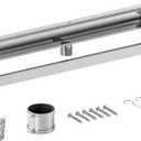 Neodrain 36 in Brushed Wall Drain, 304 Stainless Steel Side Drain with Grate and Hair Strainer, Lateral Shower Drain for Bathroom