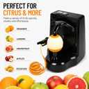Electric Orange Peeler Automatic Fruit and Vegetable Peeler Machine, Peels Apples, Potatoes, Citrus, Stainless Steel Blade, Compact White (Black)