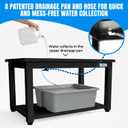 Washer and Dryer Pedestal - 29" W, 16" H, Black Steel Universal Fit with Major Brands, Leak-Proof Laundry Pedestal with Drain Pan & Hose, Washer and Dryer Stand for Back Pain Relief, 800 lbs Capacity