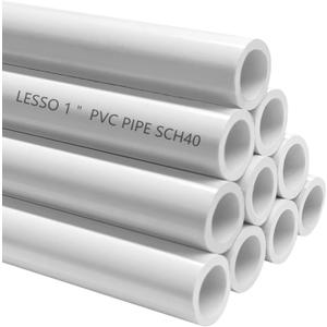 LESSO 1" PVC Pipe Furniture Grade, 40" x 10 Pack, Sch40 White