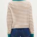 Saodimallsu Womens Striped Cardigan Sweaters Button Down Lightweight Color Block Crewneck Long Sleeve Knit Fall Cardigan, M, 8-10