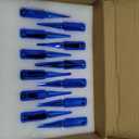 M14X2.0 Blue Wheel Spike Lug Nuts, 24 PCS Lug Nut Accessories with 1 Socket Key, Thread Spiked 4.4" Long Closed End Nuts Compatible with 2004-2014 F150, 2003-2014 Expedition