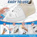 2 x Shoe Cleaner, 100ml White Shoe Cleaner with Shoe Brush, Sneaker Cleaner Removes Dirt & Grime, Shoe Cleaning Kit Ideal for All Color and Material Footwear Including Leather, Knit, Canvas, Suede, Boots (Purple)