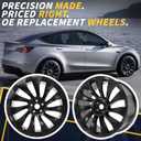 21" 21x10.5 Inch New Rear Wheel Rim Compatible with Tesla Model Y 2020 2021 2022 2023 2024, Black Alloy Rim OEM Direct Replacement Rims, 118822700B