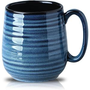 HASENSE Coffee Mug, 20 oz Ceramic Coffee Cup for Men and Women, Large Coffee Mug for Latte Coffee Tea Soup for Office and Home, Dishwasher and Microwave Safe, 1 PCS (Blue)