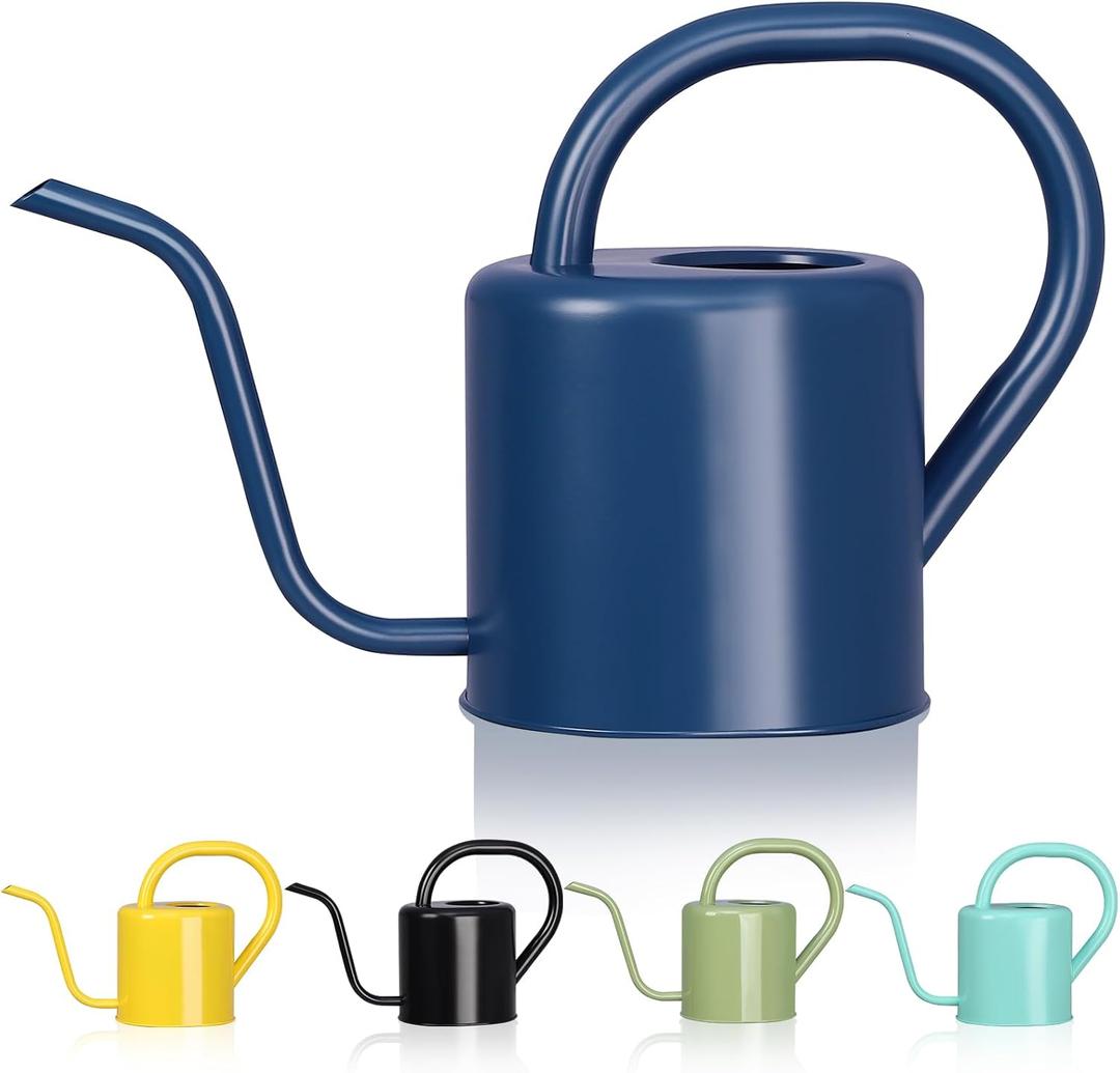 Watering Can, Stainless Steel Watering Can for Indoor & Outdoor Plants, 1L/35oz Long Spout Water Can with Handle, Rust-Proof Plant Watering Pot for House Plants, Garden Flowers (Blue)