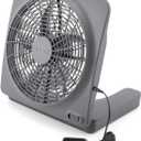 O2COOL Treva 10-Inch Portable Desktop Air Circulation Battery Fan, 2 Speed, Compact Folding & Tilt Design, with AC Adapter (Graphite)