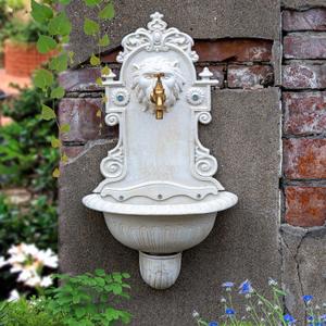 Sungmor Wall Mounted Garden Sink, Heavy-duty Cast Iron Decorative Mountable Faucet Washing Basin for Patio Garden Backyard Porch, Hand Wash Basin for Outdoor Events, Worksites, Camping