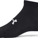 Under Armour Unisex Essential Low Socks 6 Pack (Large, (001) Black / Black / Castlerock)