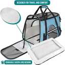 PetAmi Airline Approved Pet Carrier for Cat, Soft Sided Dog Carrier for Small Dogs, Cat Travel Supplies Accessories for Indoor Cats, Ventilated Pet Carrying Bag Medium Large Kitten Puppy, Small Blue