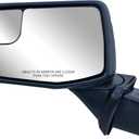 Driver Left Side Door Mirror Textured Back Cover Power Heated Glass Manual Folding without Clearance Light For Chevrolet Silverado 1500 from 2019 to 2024