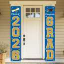 KMUYSL Graduation Decorations Class of 2026, Blue & Gold Congrats Grad Banner Hanging Flags Porch Sign, 2026 Graduation Decorations Party Supplies for Any School Indoor/Outdoor Decor