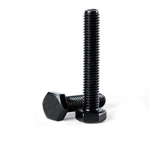 M10 x 100mm Hex Head Screws Bolts, 8.8 Grade Carbon Steel, Black Oxide Finish, Full Machine Thread, Right Hand External Hex Drive for Industrial & DIY, 6Pcs