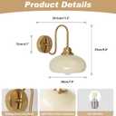 KCO Lighting Brass Gold Wall Sconces Set of 2 Mid Century Glass Wall Sconces Set of Two Modern Globe Wall Light Round Wall Light Bedroom Fixtures 2 Pack